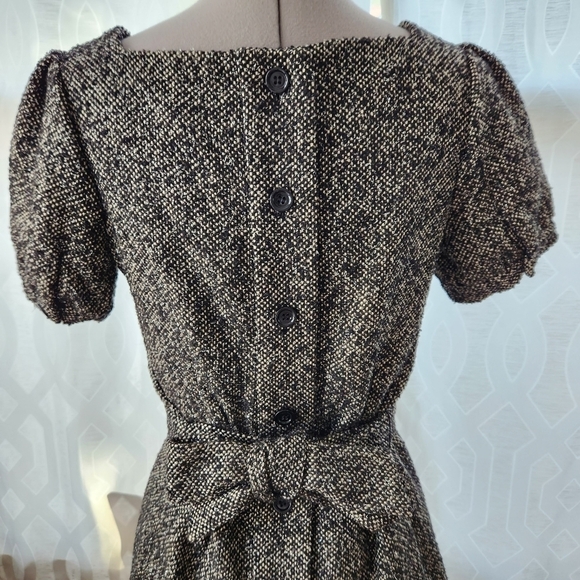 Jennifer Lopez Small Puff Sleeve Metallic Tweed Belted Ultra Super Mini Dress - Picture 3 of 8